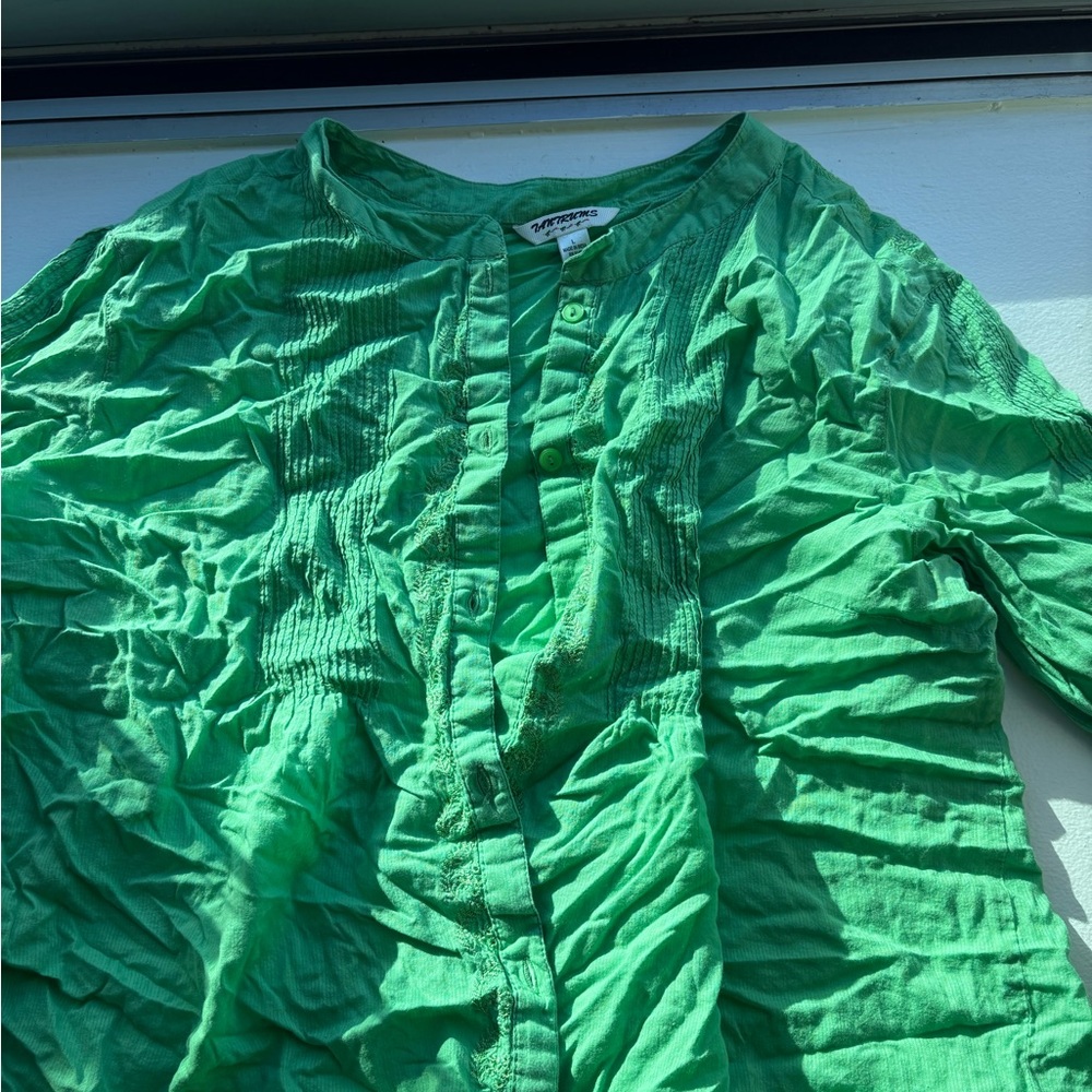 Green Button-Up Shirt